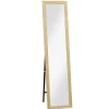 Homcom Miroir sur pied et mural rectangulaire dim. 37L x 40l x 157H cm piètement métal noir aspect chêne clair* Miroir|Miroir