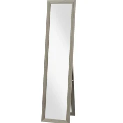 Sale Homcom Miroir sur pied et mural rectangulaire dim. 37L x 40l x 157H cm aspect bois gris