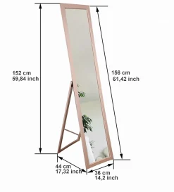 Clearance Bd Art Miroir sur pied pour dressing 155x35,8 cm rose Flamingo 1 pièce