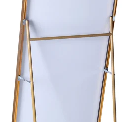 Fortuna lai Miroir sur Pied 180x80 cm, Cadre Aluminium Doré, Miroir Mural Moderne à Poser ou Suspendre* Miroir|Miroir