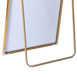 Fortuna lai Miroir sur Pied 180x80 cm, Cadre Aluminium Doré, Miroir Mural Moderne à Poser ou Suspendre* Miroir|Miroir