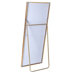 Fortuna lai Miroir sur Pied 180x80 cm, Cadre Aluminium Doré, Miroir Mural Moderne à Poser ou Suspendre* Miroir|Miroir