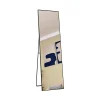 Fortuna lai Miroir sur Pied 140x40 cm, Cadre Aluminium Noir, Miroir Mural Moderne à Poser ou Suspendre* Miroir|Miroir