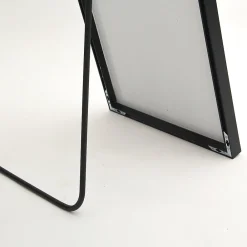 Fortuna lai Miroir sur Pied 140x40 cm, Cadre Aluminium Noir, Miroir Mural Moderne à Poser ou Suspendre* Miroir|Miroir