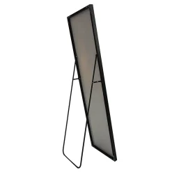 Simple Life Miroir sur Pied 140x40 cm, Cadre Aluminium Noir, Miroir Mural Moderne à Poser ou Suspendre* Miroir|Miroir