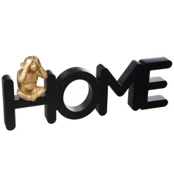 Atmosphera Créateur D'Intérieur Mot déco Singe - bois et résine - noir - 37 - 3x16 cm - Atmosphera* Statue Décorative