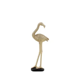 Best Ornami Objet déco flamand rose en polyrésine doré 30cm
