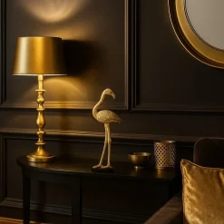 Best Ornami Objet déco flamand rose en polyrésine doré 30cm