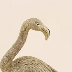 Best Ornami Objet déco flamand rose en polyrésine doré 30cm