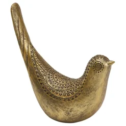 Atmosphera Créateur D'Intérieur Objet déco statuette oiseau résine doré H.17cm* Statue Décorative