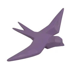 Outlet Ornami Oiseau fixation murale en résine origami violet lilas H.15cm