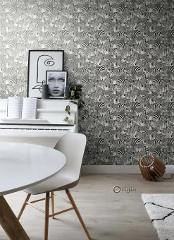 Best Origin Wallcoverings papier peint zèbres noir et blanc - 53 cm x 10.05 m - 347453