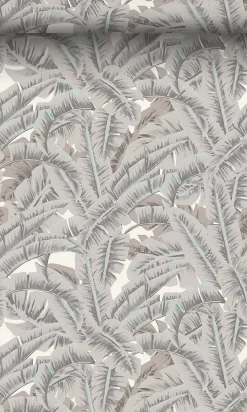 Best Origin Wallcoverings papier peint feuilles de palmier gris argileux - 53 cm x 10.05 m - 347439