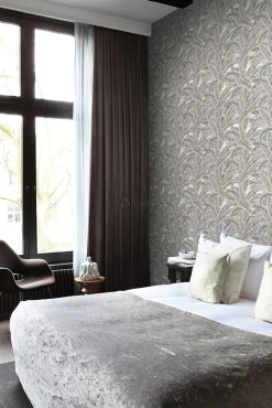 Best Origin Wallcoverings papier peint feuilles de palmier gris argileux - 53 cm x 10.05 m - 347439