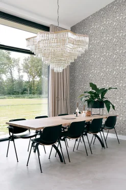 Best Origin Wallcoverings papier peint feuilles de palmier gris argileux - 53 cm x 10.05 m - 347439