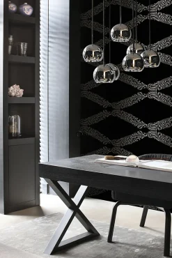 Best Origin Wallcoverings papier peint ornement noir mat et gris - 53 cm x 10.05 m - 345743