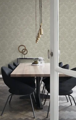 Best Origin Wallcoverings papier peint ornement marron clair - 53 cm x 10.05 m - 347034