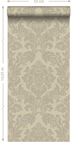 Best Origin Wallcoverings papier peint ornement beige chaud - 53 cm x 10.05 m - 346238