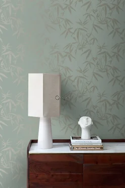 Clearance Origin Wallcoverings papier peint feuilles de bambou vert - 53 cm x 10.05 m - 347736