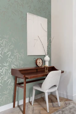Clearance Origin Wallcoverings papier peint feuilles de bambou vert - 53 cm x 10.05 m - 347736