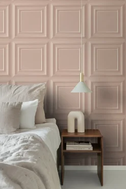 Clearance Origin Wallcoverings papier peint lambris vieux rose - 53 cm x 10.05 m - 347829