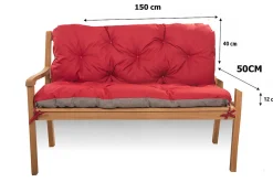 Setgarden oussin pour banc de jardin 150x50x40cm coussin de banc de jardin Rouge coussin de balançoire coussin de banc extérieur* Coussin Pour Banc
