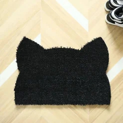 Décoweb Paillasson Coco - Chat Miaou - Noir - 73 x 52 cm* Tapis D'Entrée Et Paillasson