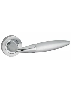 Best Thirard Paire de béquilles Arion pour porte, carré 7mm, chromé satiné/chromé brillant -