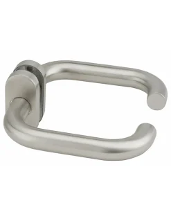 Thirard Paire de béquilles arrondies pour porte, carré 7 mm, aspect inox -* Poignée Sur Rosace