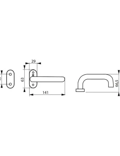 Thirard Paire de béquilles arrondies pour porte, carré 7 mm, aspect inox -* Poignée Sur Rosace