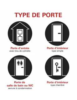 Discount Thirard Paire de béquilles Luxor pour porte, carré 7mm, chromé satiné -
