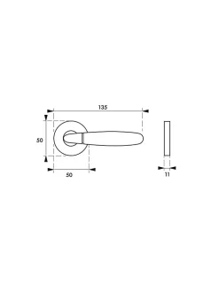 Hot Thirard Paire de béquilles Mirella2 pour porte, carré 7mm, chromé brillant/satiné -