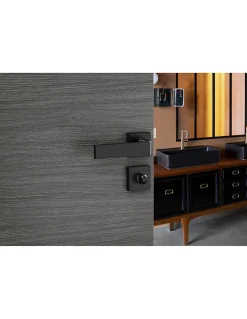 Thirard Paire de béquilles Monza pour porte, carré 7mm, noir mat -* Poignée Sur Rosace
