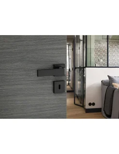 Thirard Paire de béquilles Monza pour porte, carré 7mm, noir mat -* Poignée Sur Rosace