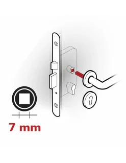Thirard Paire de béquilles Monza pour porte, carré 7mm, noir mat -* Poignée Sur Rosace