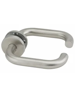 Hot Thirard Paire de béquilles pour porte, carré 7mm, aspect inox, vis de fixation invisible -