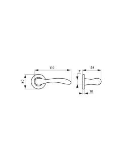 Thirard Paire de béquilles pour porte, carré 7mm, nickelé satiné -