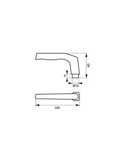 Thirard Paire de béquilles pour porte, carré 8mm, argent, 1 portée -* Poignée Sur Rosace