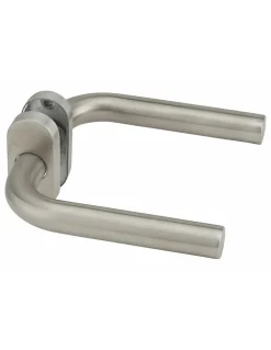 Thirard Paire de béquilles pour porte, carré 7mm, rosace ovale, aspect inox -* Poignée Sur Rosace