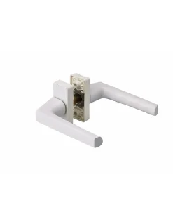 Thirard Paire de béquilles pour porte, carré 7mm avec fourreau 7 à 8mm fourni, laqué blanc -* Poignée Sur Rosace