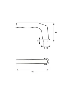 Thirard Paire de béquilles pour porte, carré 6mm, fourreau adaptateur 7mm -
