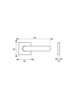 Thirard Paire de béquilles Veles pour porte, carré 7mm, argent -