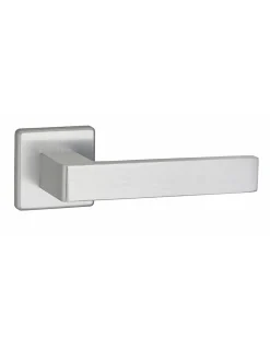Thirard Paire de béquilles Zibel pour porte, carré 7mm, chromé satiné -* Poignée Sur Rosace