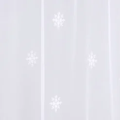 Best Home Trend Paire de petits voilages motif flocons (90x160 cm - Blanc)