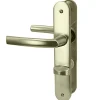 New Autres Paire de poignée porte toilette champagne aluminium à condamnation avec voyant 234 mm Bricard