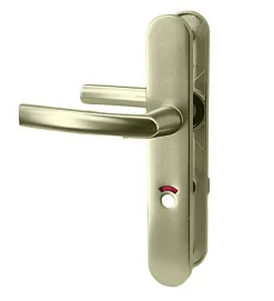 New Autres Paire de poignée porte toilette champagne aluminium à condamnation avec voyant 234 mm Bricard