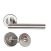 Best Klose Besser Paire de Poignées de porte sur Rosaces Rondes " Elsa Angle Vif " inox 304 - +1 Paire de rosaces condamnation + voyant
