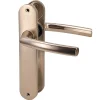 Autres Paire de poignées plaques aluminium champagne 234 mm Bricard pour porte intérieur sans clés* Poignée Sur Plaque