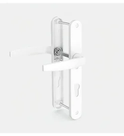 Sale Autres Paire de poignées étroite béquille blanc 233 mm Ensemble pour porte d'entrée Bricard Emetal