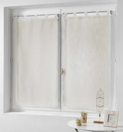Best Douceur D'Intérieur Paire de rideaux voilages - Effet lin (60x120 cm - Ecru)